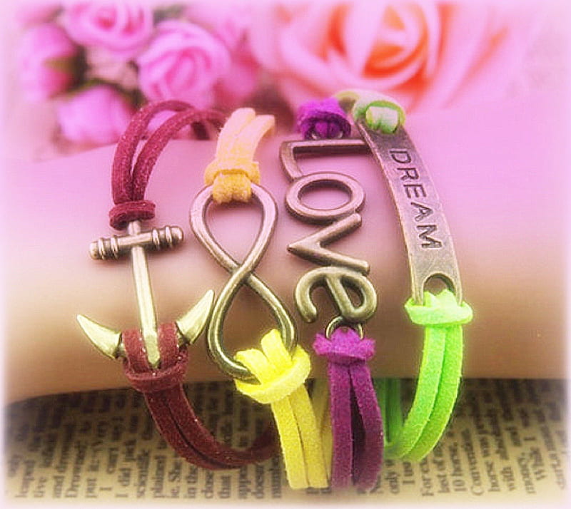 Love on Bracelet, colorful, lovely, colors, bracelets, dreams, yellow,  bonito, HD wallpaper | Peakpx