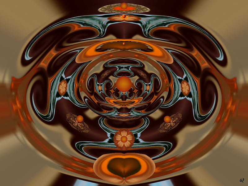Orange Energy, 3d, fractal, callage, abstract, eye candy, HD wallpaper ...