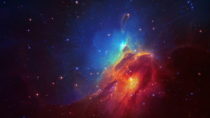 Gorgeous Colorful Galaxy, Stars, Nebula, Space, Universe, Galaxies, HD wallpaper
