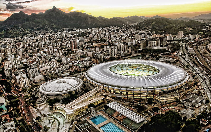 Maracana, aerial view, R, Estadio Jornalista Mario Filho, soccer, football stadium, Fluminense stadium, Flamengo stadium, Brazil, brazilian stadium, Rio de Janeiro, HD wallpaper