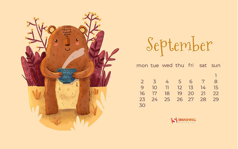 Bear Time September 2019 Calendars, HD wallpaper