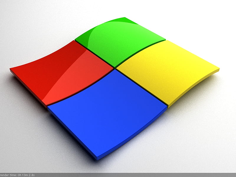 Windows Logo, red, vray, yellow, 3dmax, flag, wave, windows, 3d, logo, green, square, sample, blue, HD wallpaper