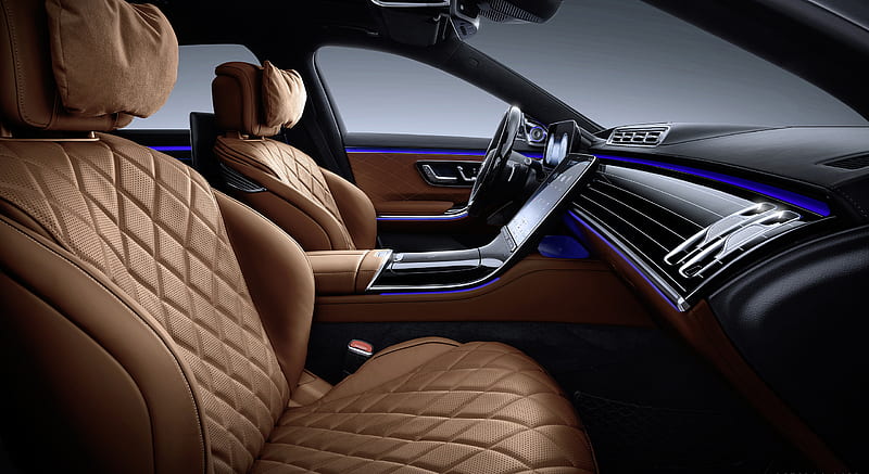 2021 Mercedes-Benz S-Class (Color: Leather Siena Brown) - Interior, Front Seats , car, HD wallpaper