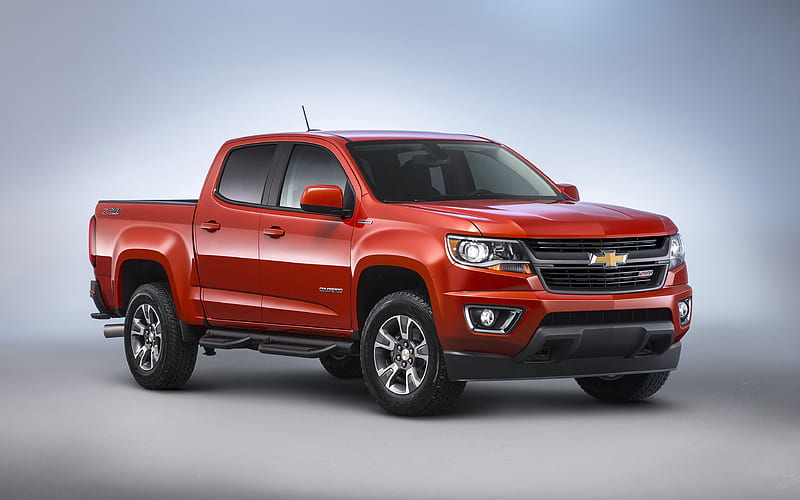 Chevrolet Colorado ZR2, 2019 exterior, red pickup, American cars, new red Colorado, Chevy, HD wallpaper