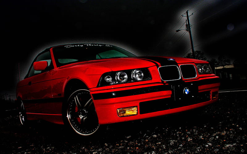 BMW M3 E36, german cars, red e36, tuning, BMW e36, R, BMW, HD wallpaper