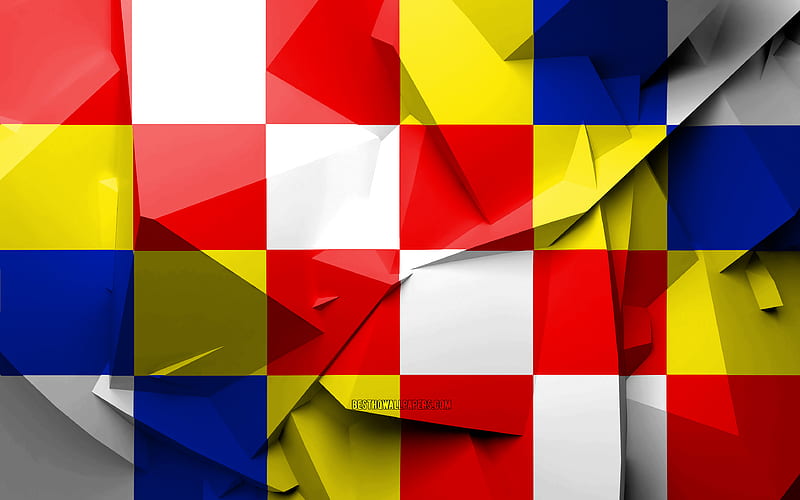 Flag of Antwerp, geometric art, Provinces of Belgium, Antwerp flag, creative, italian provinces, Antwerp Province, administrative districts, Antwerp 3D flag, Belgium, HD wallpaper