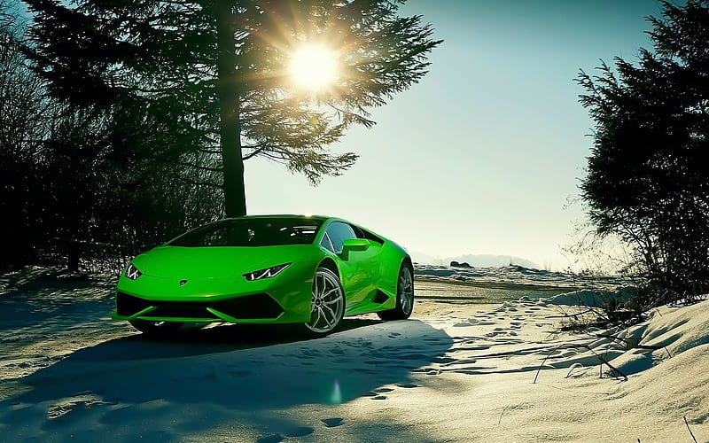 Lamborghini Huracan, supercar, green Huracan, LP640-4, HD wallpaper