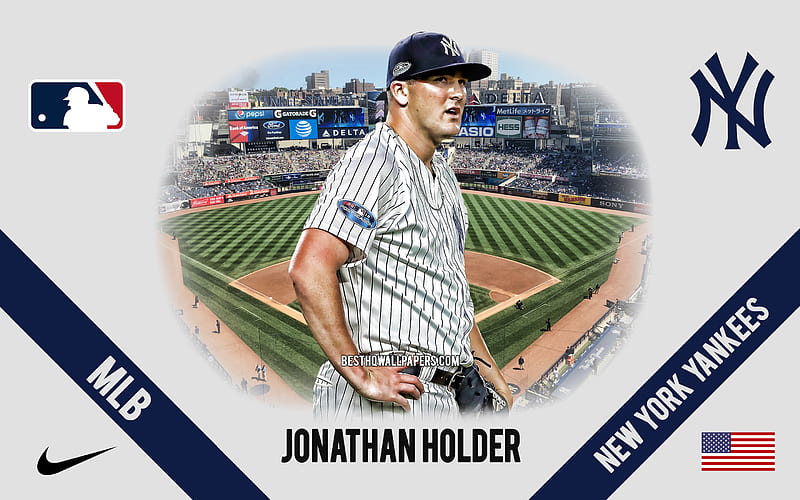 Jonathan Holder, New York Yankees, American Baseball Player, MLB, portrait, USA, baseball, Yankee Stadium, New York Yankees logo, Major League Baseball, HD wallpaper
