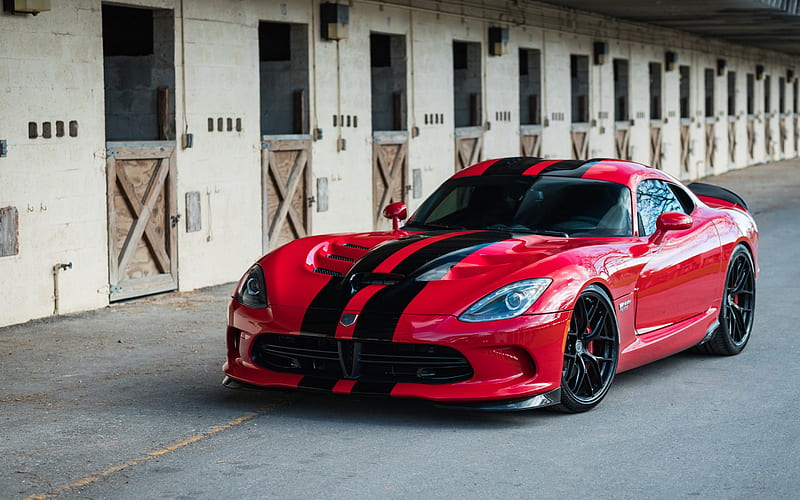 Dodge Viper, GTS, Lightweight, red sports coupe, american sports cars, tuning Viper, black wheels, R101 HRE, Dodge, HD wallpaper