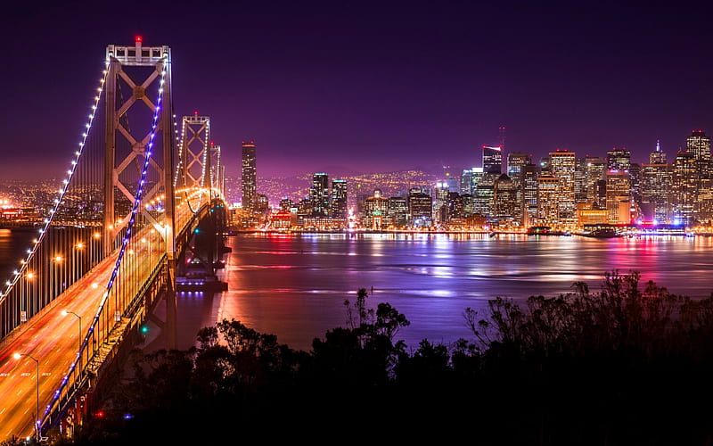 Golden Gate Bridge at Night, architecture, golden gate bridge, san francisco, bridges, HD wallpaper