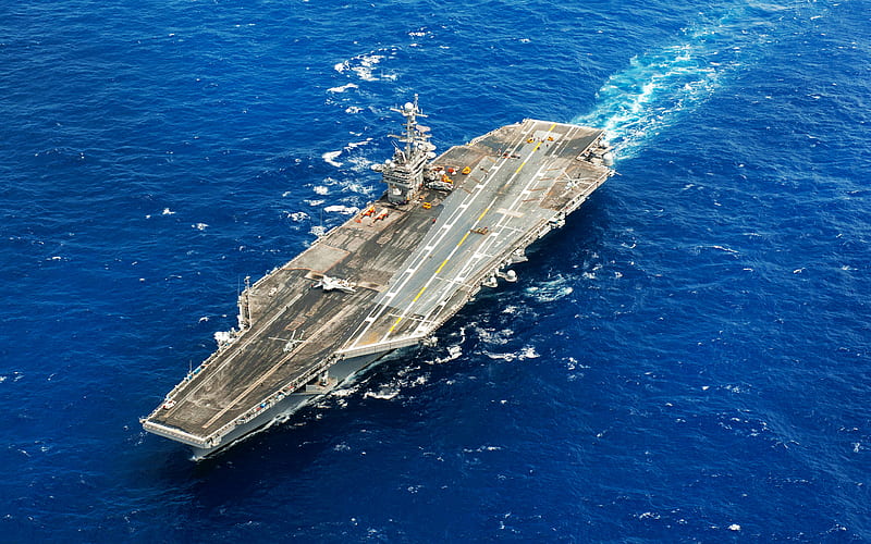 USS Harry S Truman, CVN-75, HST American aircraft carrier, ocean, Nimitz type, US Navy, warships, nuclear aircraft carrier, HD wallpaper