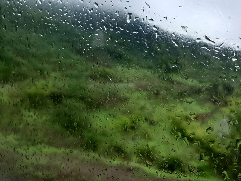 Rainy Foggy Glass, fog, mountain, nature, rain, scenes, HD wallpaper