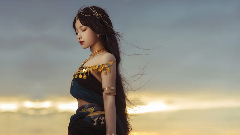 Jeweley Asian Women, fantasy-girls, asian, artist, artwork, digital-art, HD wallpaper