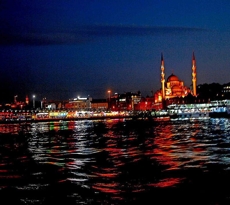 Istanbul At Night, at night, HD wallpaper