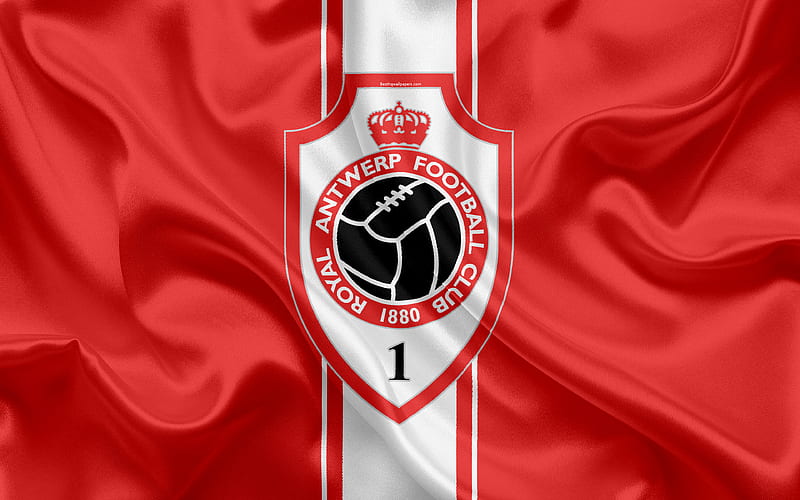 Antwerp FC Belgian Football Club, logo, emblem, Jupiler League, Belgium Football Championships, Antwerp, Belgium, football, silk flag, HD wallpaper