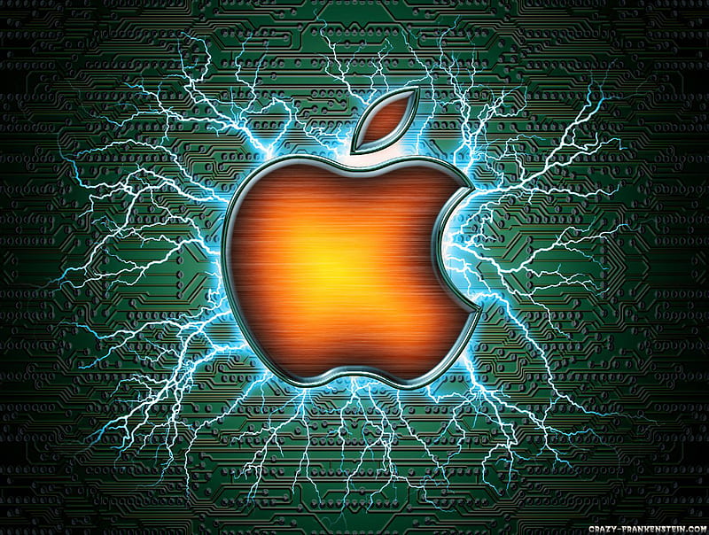 Electric Apple, apple, logo, appel, technology, electic, HD wallpaper