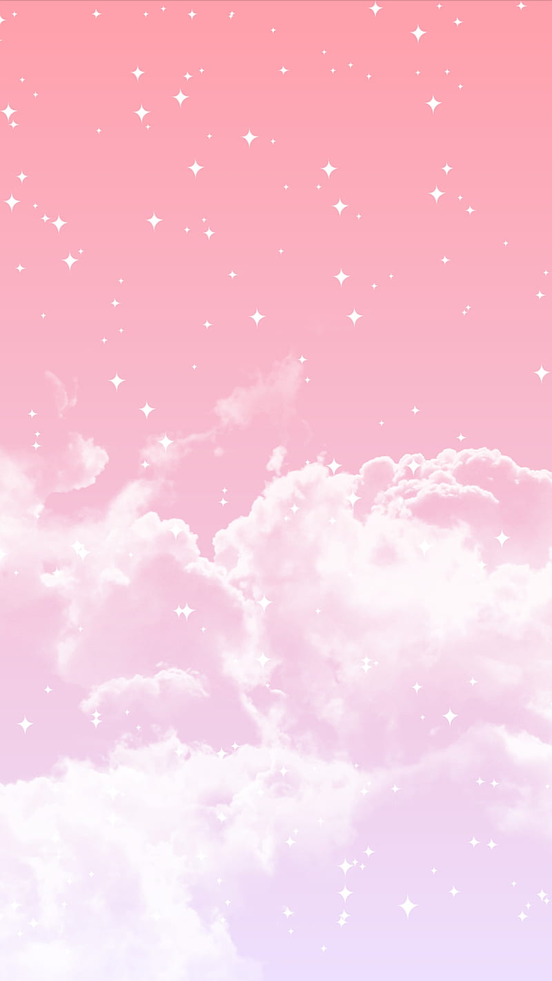 Pink sky, galaxy, night, parallax, pink, purple, scenery, sky, stars, storm, thunderstorm, HD phone wallpaper
