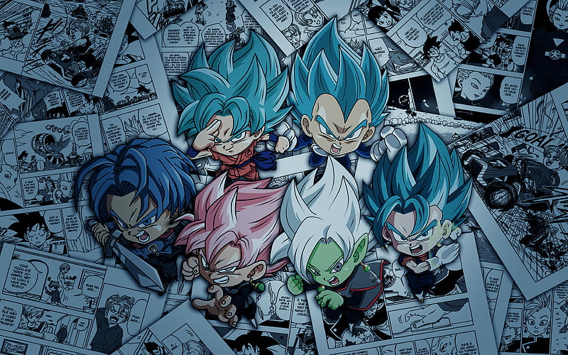 DBS characters, Dragon Ball, art, Dragon Ball Super, Goku, Vegeta, HD wallpaper