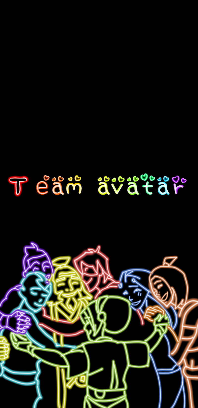 Team Avatar Neon, avatardelastairbender, iro, katara, soka, taff, teamavatar, zuko, HD phone wallpaper