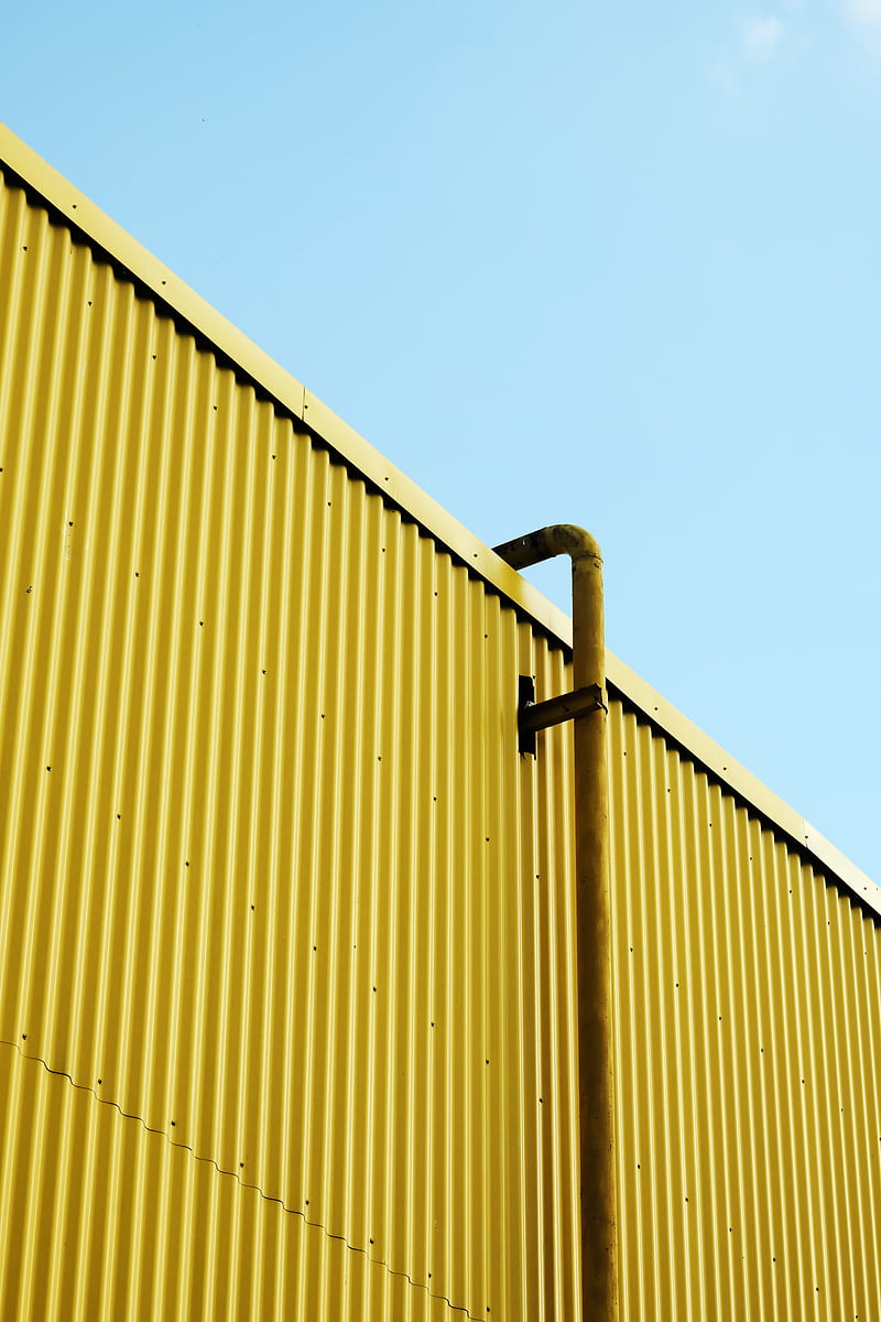 building, pipe, yellow, minimalism, HD phone wallpaper