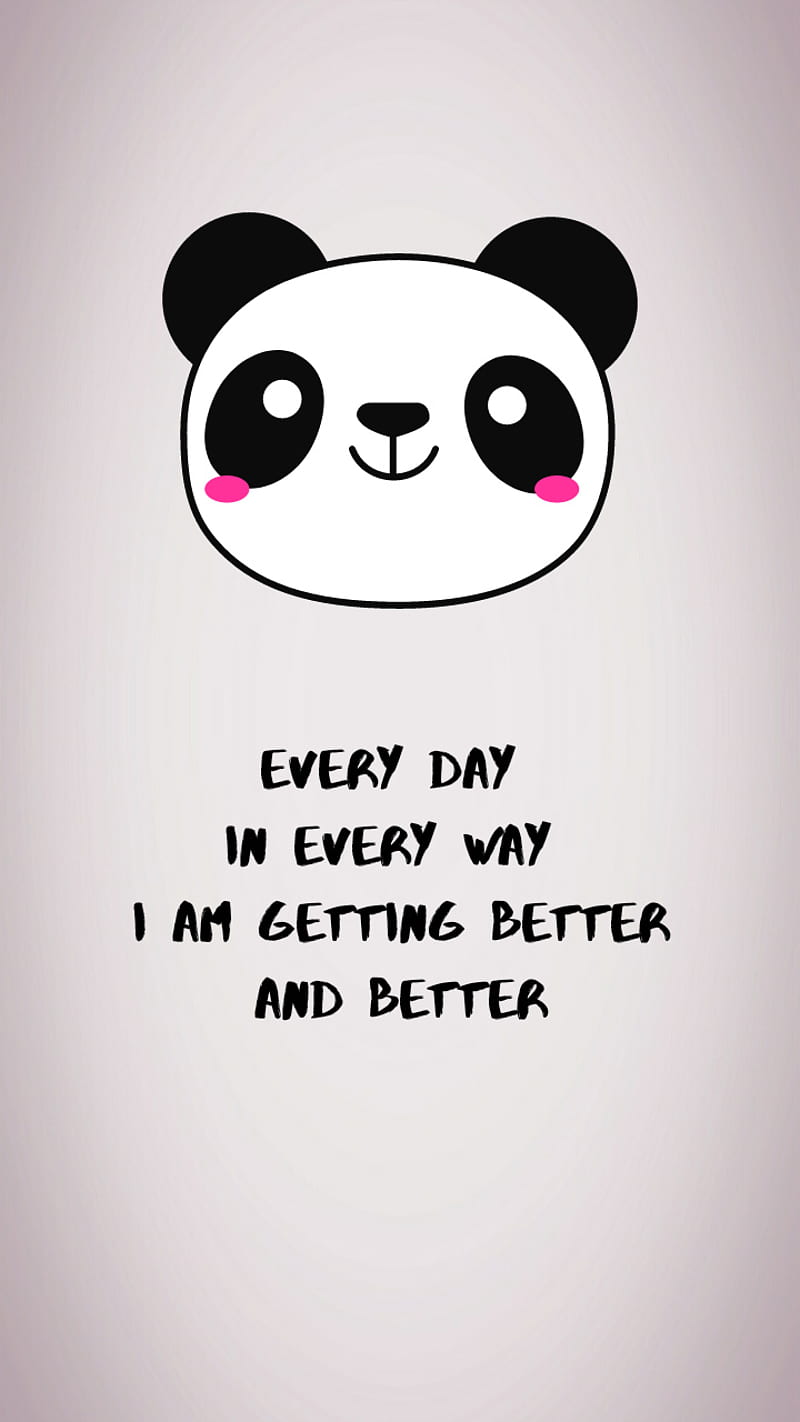 Positive Panda, mental health, panda, positivity, quote, HD phone wallpaper