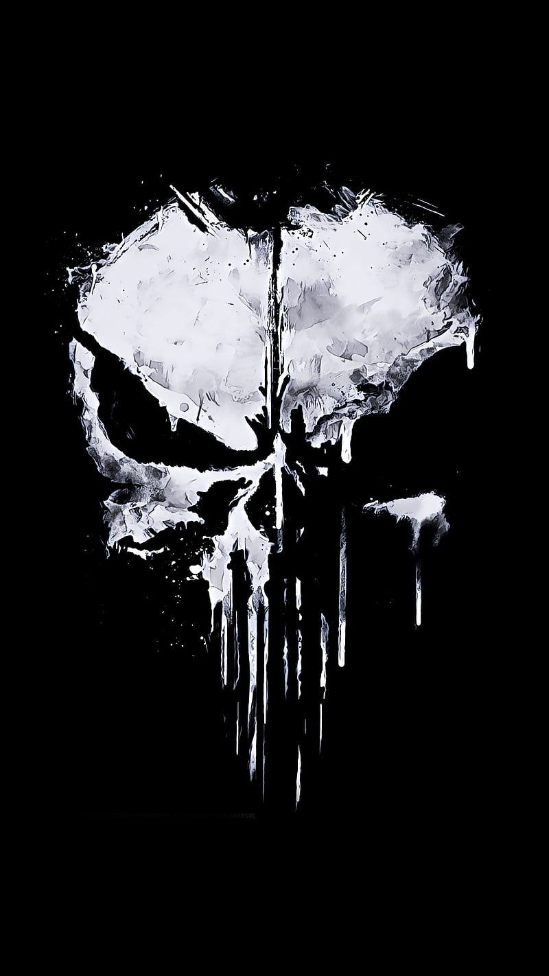 HD wallpaper: The Punisher, skull, blood, red, artwork, red background