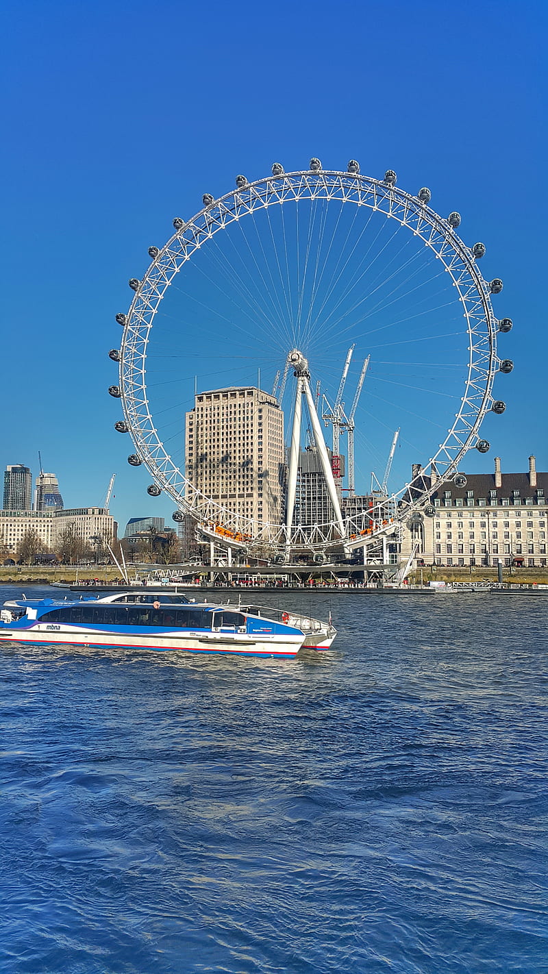 London Eye, bridge, england, river, ship, travel, uk, HD phone wallpaper |  Peakpx