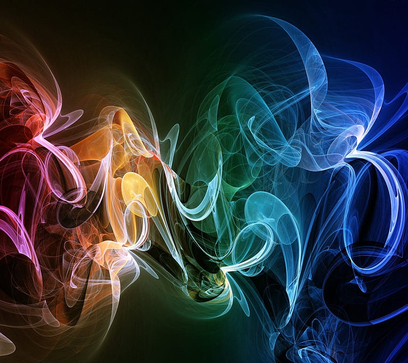 Colorful Smoke, abstract, art technology, HD wallpaper
