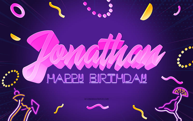 Happy Birtay Jonathan Purple Party Background, Jonathan, creative art, Happy Jonathan birtay, Jonathan name, Jonathan Birtay, Birtay Party Background, HD wallpaper