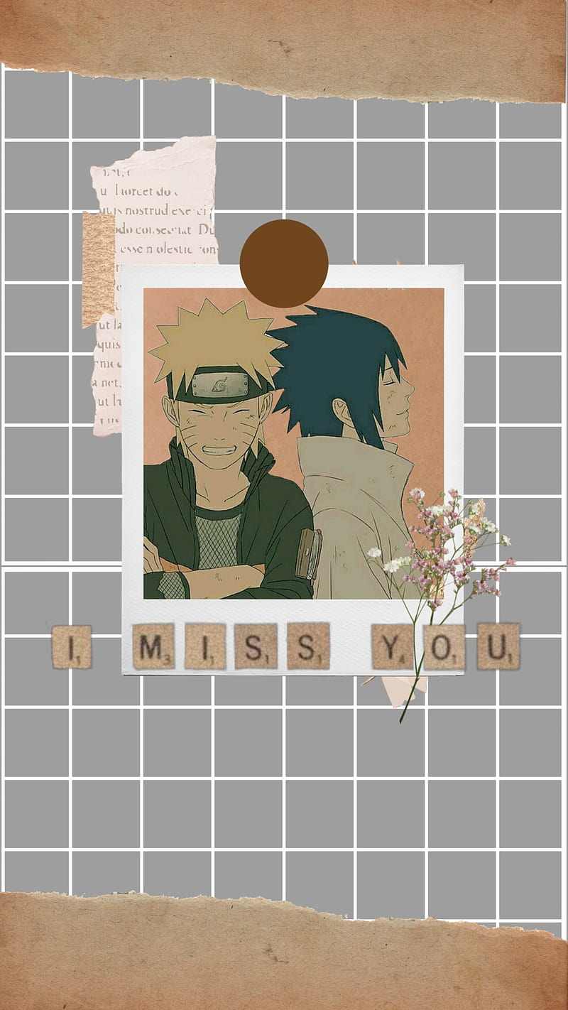 I miss you, anime, collage, narusasu, naruto, naruto shippuden, naruto uzumaki, sasuke uchiha, sasunaru, HD phone wallpaper