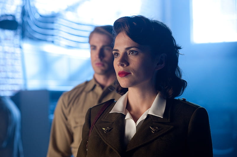 Captain America, Captain America: The First Avenger, Peggy Carter, Hayley Atwell, Steve Rogers, Chris Evans, HD wallpaper