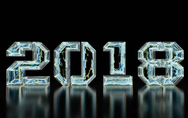 2018 New Year, glass inscription, 2018 concepts, Happy New Year, HD wallpaper