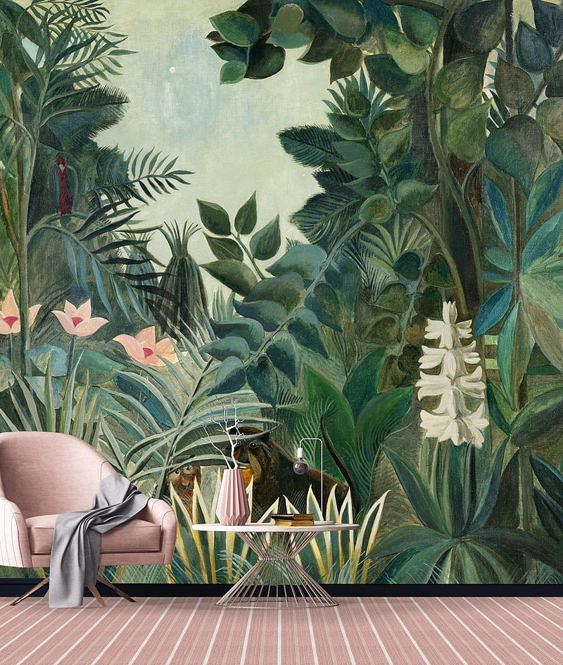 The Equatorial Jungle by Henri Rousseau Wall Mural Hand - Etsy. Jungle art, Art prints, National gallery of art, Jungle Illustration, HD phone wallpaper