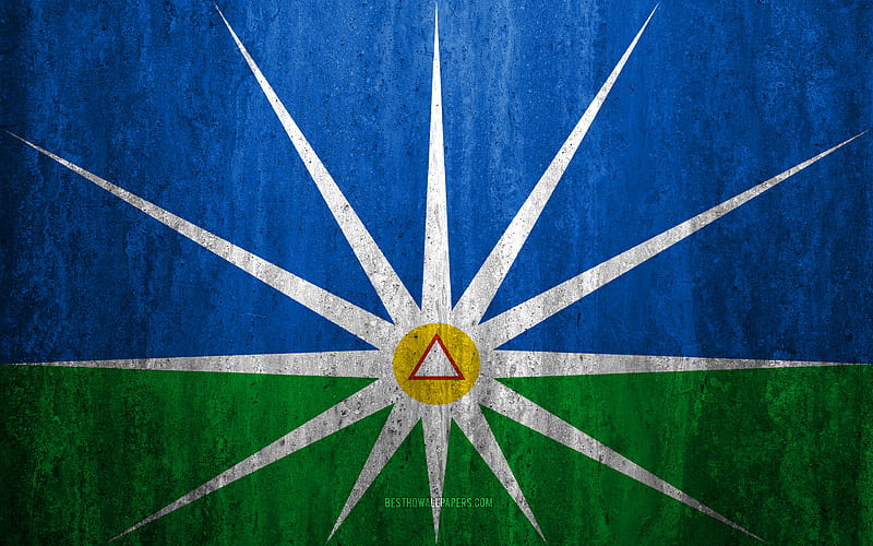 Flag of Uberlandia stone background, Brazilian city, grunge flag, Uberlandia, Brazil, Uberlandia flag, grunge art, stone texture, flags of brazilian cities, HD wallpaper
