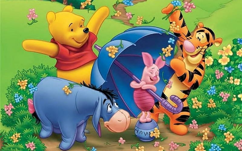 Winnie the Pooch and Friends, donkey, Winnie the Pooch, piglet, tiger, HD wallpaper