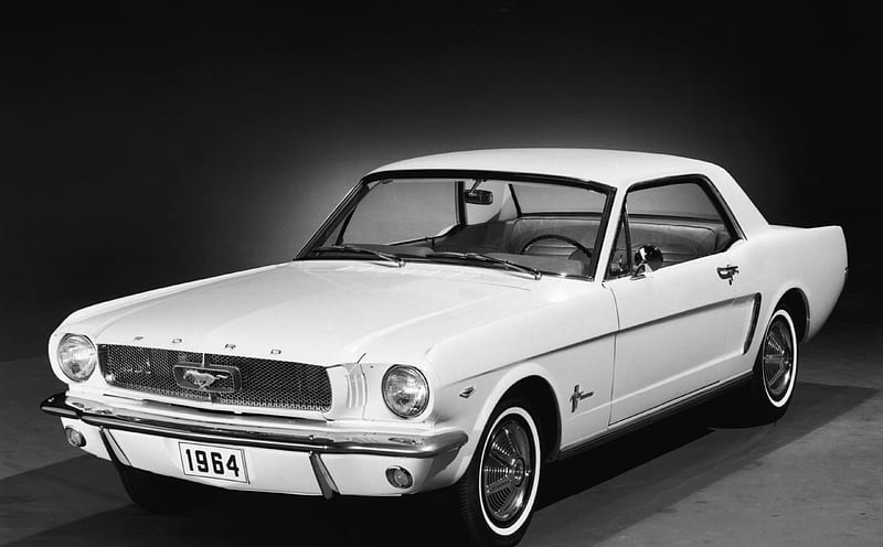 1964 Ford Mustang, 1964, a white ford, ford mustang, car, HD wallpaper