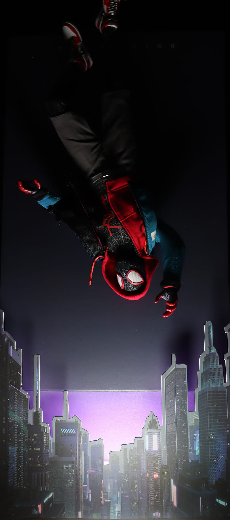 Miles fall, black, brooklyn, marvel, miles morales, ny, red, spider-man, spiderverse, HD phone wallpaper