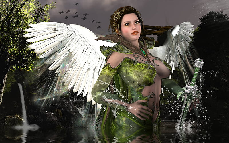 Angels Vow, female, fantasy, daz3d, angel, HD wallpaper