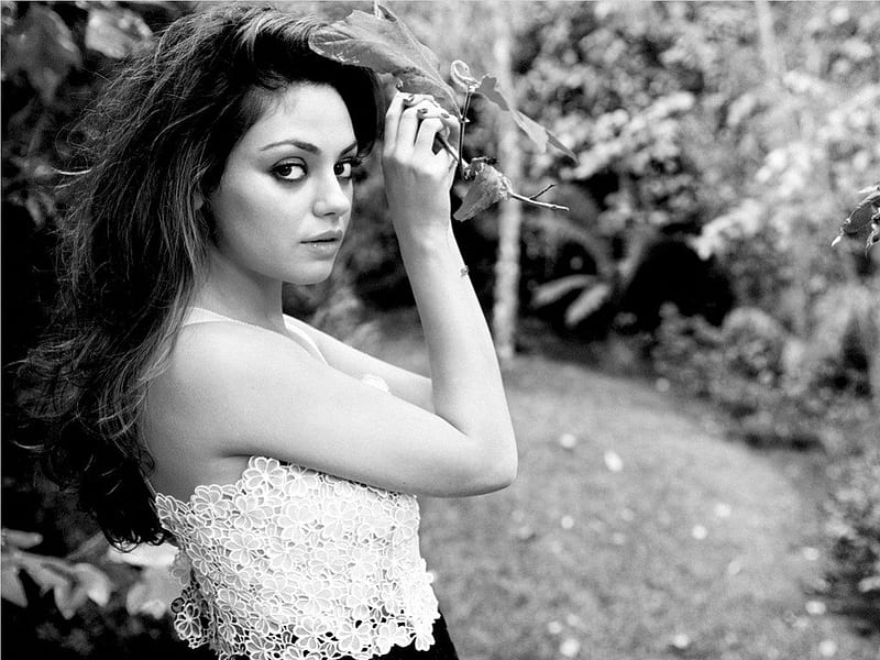 Mila Kunis, model, actress, Kunis, black white, bonito, Mila, HD ...