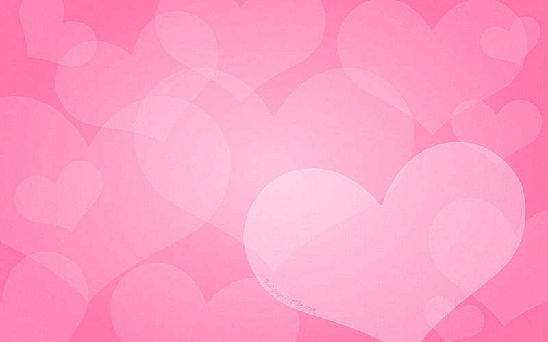 Soft Pink Hearts, valentines, bunch, large, soft, corazones, abstract, pink, many, HD wallpaper