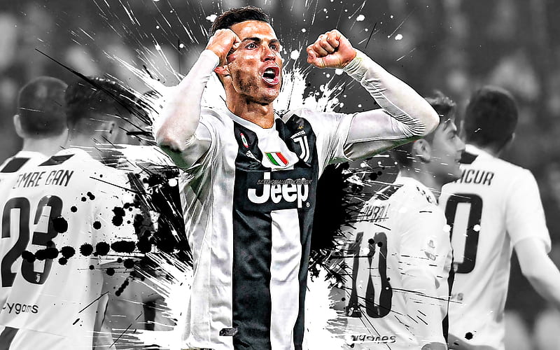 Cristiano Ronaldo, CR7, Juventus FC, goal celebration, Portuguese footballer, superstar, Turin, Italy, Serie A, football, Ronaldo, HD wallpaper