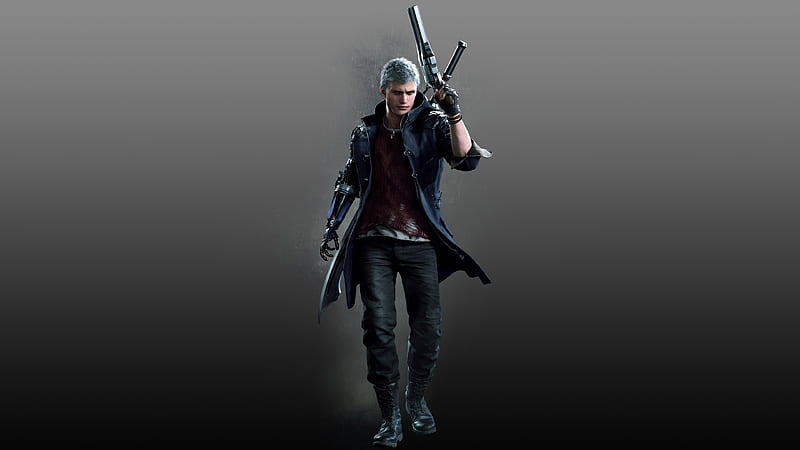 Nero With Gray Background Devil May Cry 5, HD wallpaper