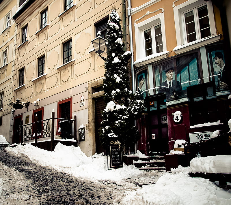 Bratislava Old Town, old town, slovakia, winter, HD wallpaper