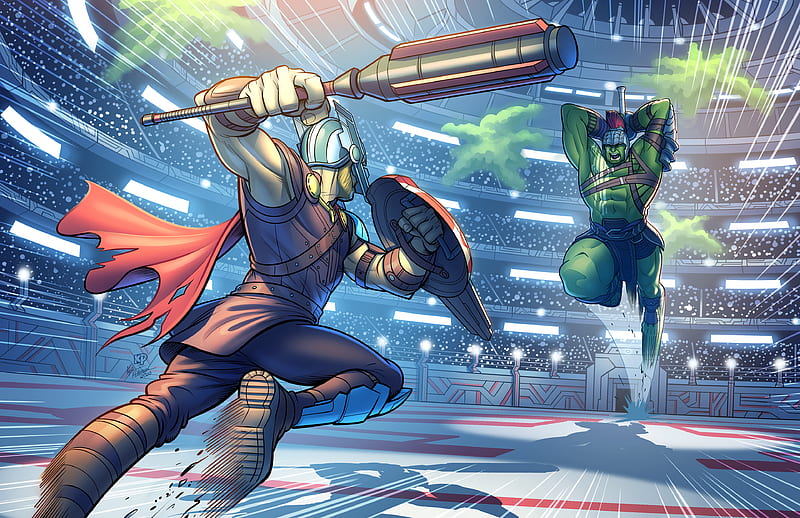 Hulk vs Thor Ragnarok Fight Marvel, HD wallpaper