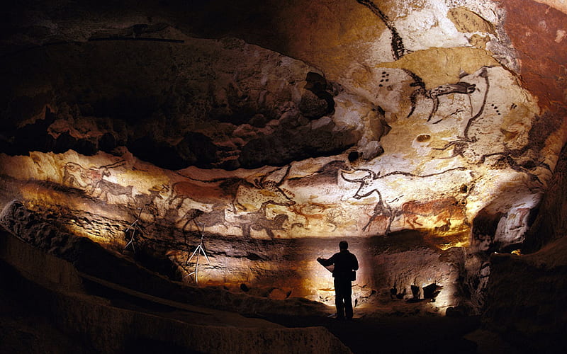 Lascaux Caves, lascaux, wonderful, stunning, religious, spiritual, caveman, animism, nice, art parietal, colored, homo sapiens, black, cool, france, paleolithic, neanderthal, awesome, history, caves, bulls, wall art, colorful, bonito, old, cave animal, graphy, stone, wild, painting, cavemen, prehistory, bull, animals, amazing, ancient, colors, dark, drawing, prehistoric, prehistoire, HD wallpaper
