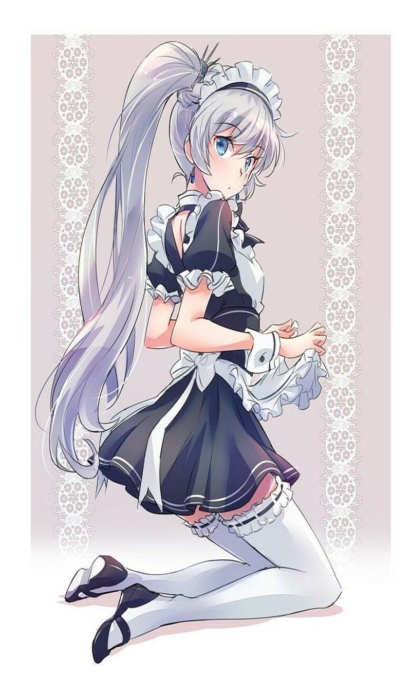 Anime Girl, android, dress, maid, school, HD phone wallpaper