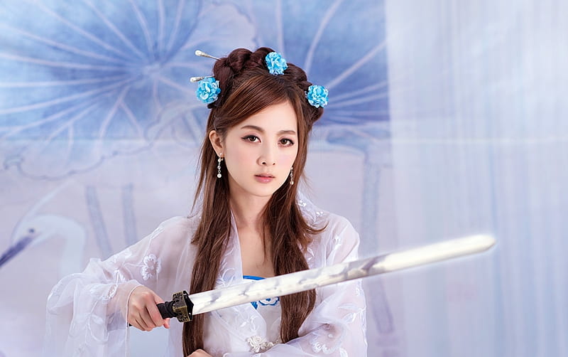 Asian Model, asian, Model, girl, sword, HD wallpaper | Peakpx