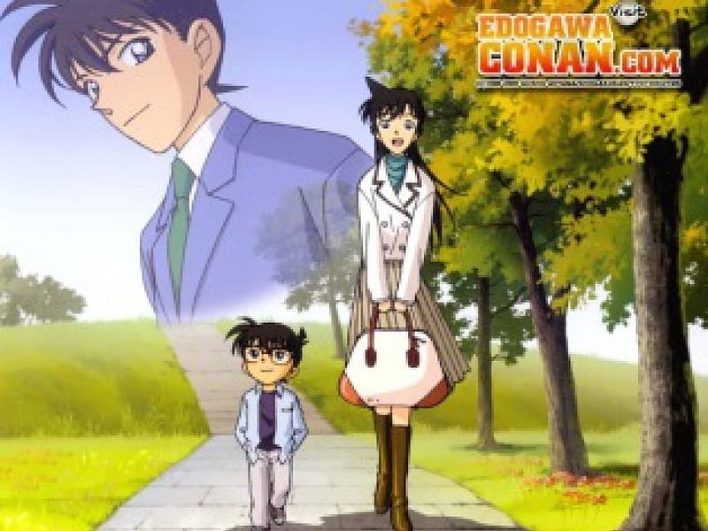 Detective Conan, Cute, Shinichi Kudo, Ran Mouri, Female, Conan Edogawa, Male, HD wallpaper