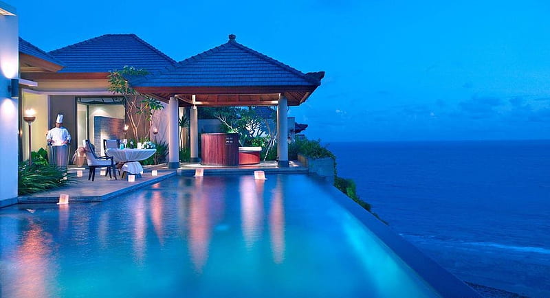Resort in Bali, Sea, Luxury, Vacation, Honeymoon, HD wallpaper