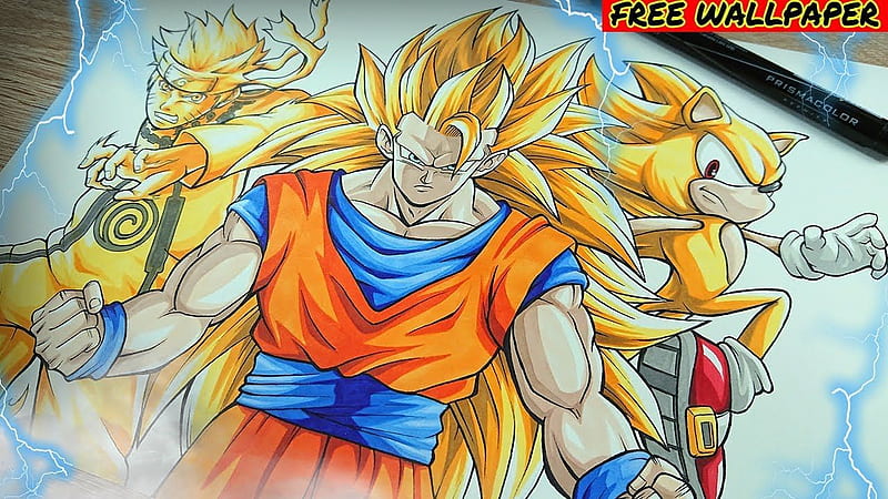 Sonic Anime, Goku Channel Art, HD wallpaper